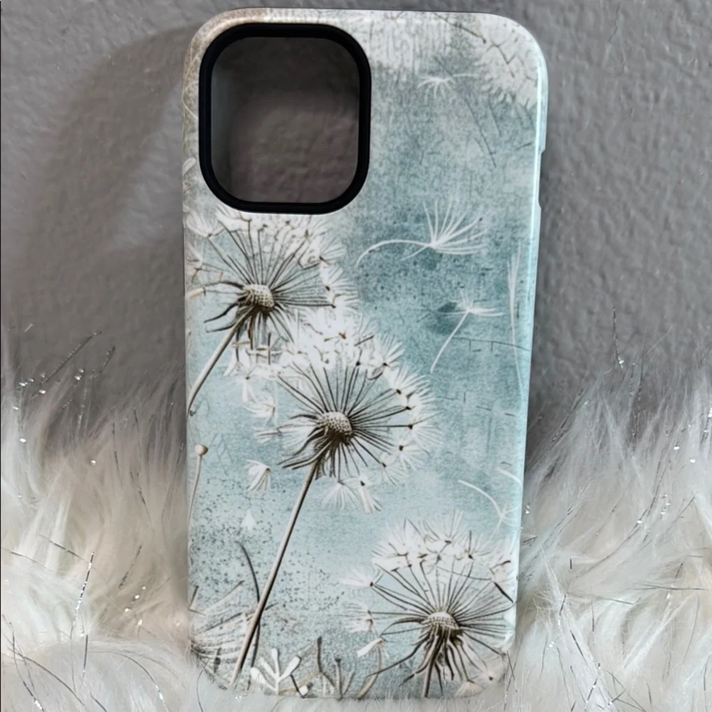 📱🌼 iPhone 12 Pro Max Dandelion Case – Blue & White Floral